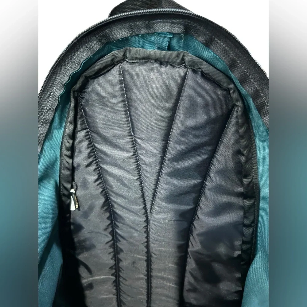 Vintage Alpine Green and Black Backpack Durable Fabric and Adjustable Straps EUC